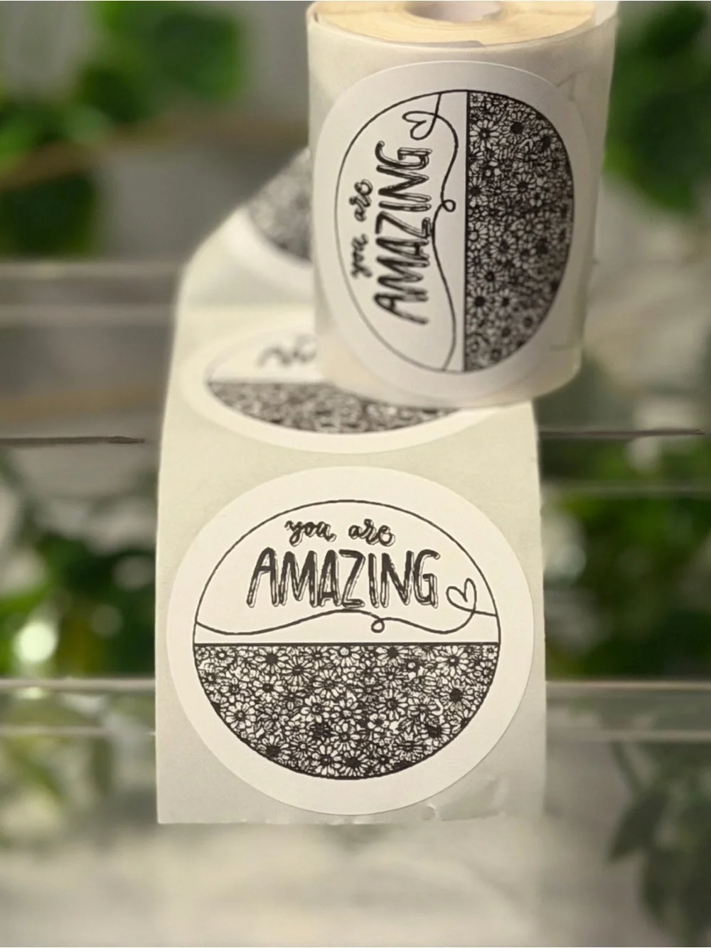 You Are Amazing Encouragement Stickers 2” Round Floral Labels 200 Count